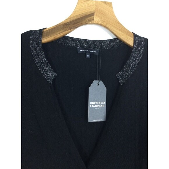 Universal Standard Merino Wool V-Neck Button Down Knit Cardigan Sweater Sz 2XS M - Picture 2 of 8